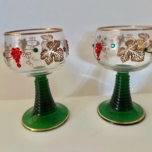 Bockling Roemer Stemmed Glasses with Gold and Red Accents (made in Germany)